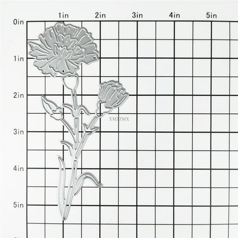 Patchwork Carnation Flowers Die Cuts for Card Making, Paper Embossing Metal Cutting Dies Kit Templates, Storage Pockets Supplies, Photo Frame Albu...