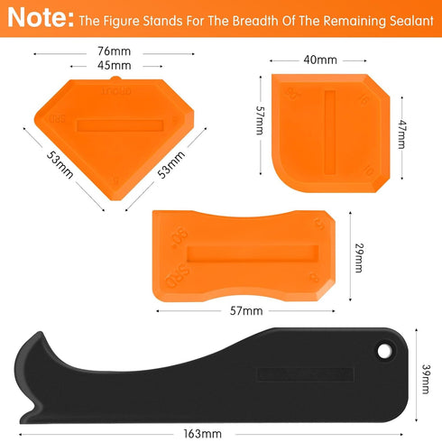 4 Pieces Silicone Caulking Tool Set Sealant Finishing Tool Grout Scraper Caulking Removal Tool for Kitchen Bathroom Floor Sink Joint Sealant Seali...