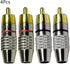 4Pcs RCA Plugs Speaker Plugs, Gold Plated RCA Plug Solderless Male Plug Screws Audio Video in-Line Jack Cable Connector Adapter 2Pcs Black and 2Pc...