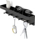 MKO Key Holder Wall Mount, Key Holder Wall Mount Adhesive with Mail Organizer Tray with 6 Key Hooks for Wall, Black...