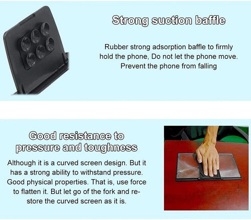 12 Inch 3D Curved HD Phone Screen Amplifier Foldable Phone Holder Suit for All Smartphones......