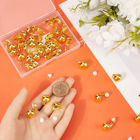 1 Box 40Pcs Clip Earring Converters Brass Clip on Earrings & 40Pcs Ear Pads Gold Non-Pierced Earrings Components with Loop Clips Earring Findings ...