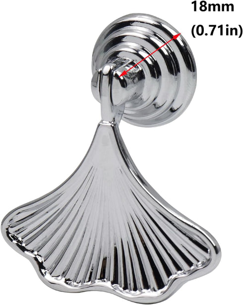 Antrader Ginkgo Leaf Shape Knob Handles,6Pcs Bright Silver Drop Pendant Pull Handle, Zinc Alloy Drawer Handle,Single Hole Cabinet Furniture Pulls...