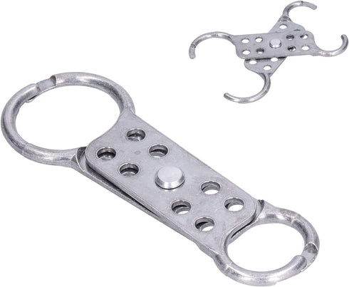 Fafeicy Lockout Tagout Hasp, 8 Hole Design Fireproof Flower Safety Double Head Aluminum Buckle Lock for Industry Oil Gas Chemical Industry Electri...