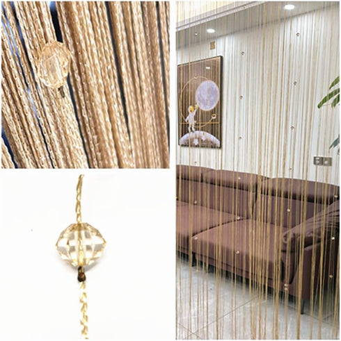 Decorative Door String Curtain Wall Panel Fringe Window Room Divider Blind for Wedding Coffee House Restaurant Parts Crystal Tassel Screen Home De...