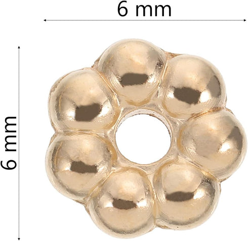 2000Pcs Flower Shape Septal Bead 6mm Tibetan Style Daisy Spacer Beads Loose Beads for DIY Bracelet Necklace Jewelry Making Supplies Golden...