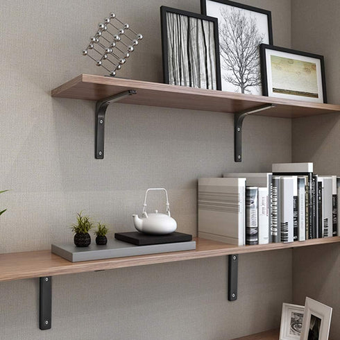 SAYAYO Black Shelf Bracket, 4 x 4 Inch Heavy Duty Iron Bracket Hanging Angle Brackets Shelf Support, 6 PCS...