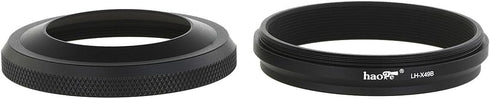 Haoge LH-X49B 2in1 All Metal Ultra-thin Lens Hood with Adapter Ring Set for Fuji Fujifilm FinePix X70 X100 X100S X100T X100F Camera Black Replaces...