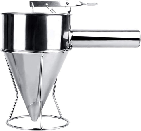 MyLifeUNIT Stainless Steel Pancake Batter Dispenser, Funnel Dispenser with Stand for Takoyaki and Baking...