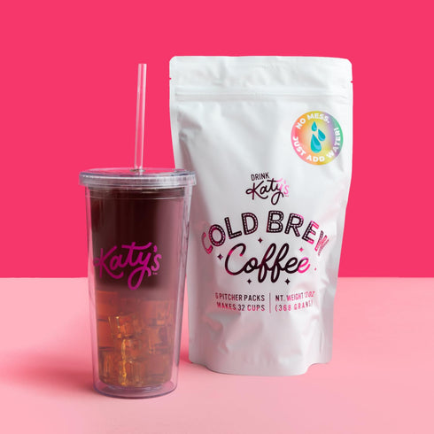 Drink Katy’s Cold Brew Coffee Packs, 6 Large Ready-to-Brew Pitcher Packets, No More Messy Cold Brew, Smooth & Delicious Dark Roast Brazilian Craft...
