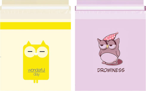 Adhesive Cartoon Owl Disposable Car Trash Bags, Leakproof Vomit Bags, Suitable for Car Travel Airline Home Kitchen Bathroom Office Adhesive Garbag...