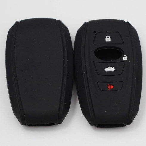 2Pcs Black Silicone 4 Buttons Smart Key Fob Skin Cover Case Protector Keyless Compatible with Subaru BRZ 2015-2022 Legacy 2020 2021 2022 2023 Outb...
