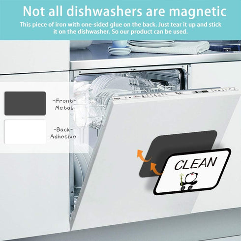 Dishwasher Magnet Clean Dirty Sign Indicator, 2Pcs Cute and Functional Double Sided Reversible Dish Shower Magnet, Kitchen Accessories Decor with ...
