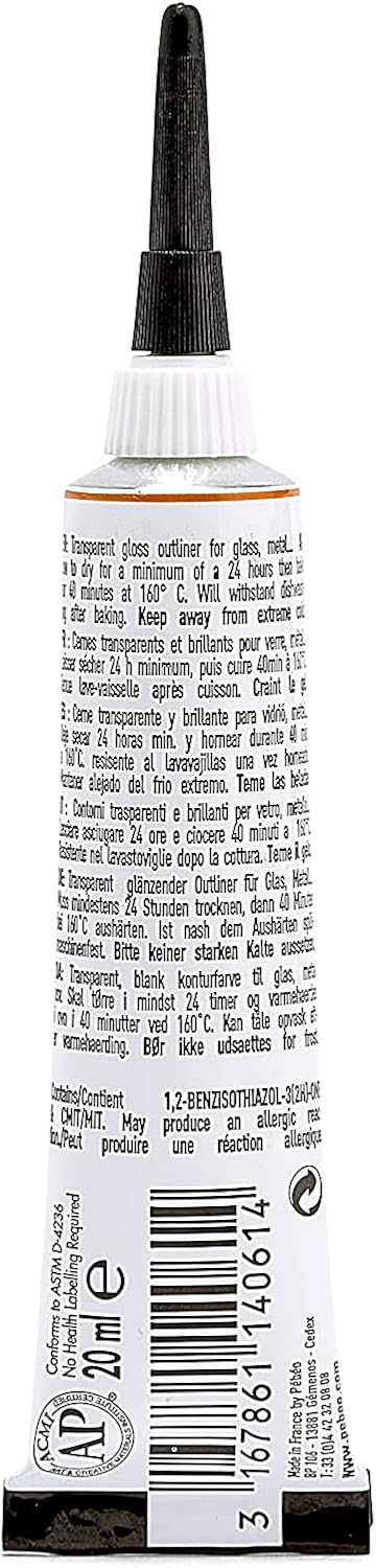 Pebeo Vitrea 160, Glass Paint Outliner, 20 ml Tube - Paprika...