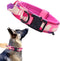 Tactical Dog Collar Military Dog Collar Adjustable Nylon Dog Collar Heavy Duty Metal Buckle with Handle for Dog Training (Pink Camo,M)...