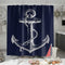Custom Nautical Navy Blue Anchor Shower Curtain, 70x72 inch...