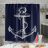 Custom Nautical Navy Blue Anchor Shower Curtain, 70x72 inch...
