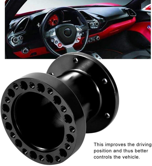 3inch Universal Car Aluminium Steering Wheel Hub Spacer Steering Adapter Kit (Black)...