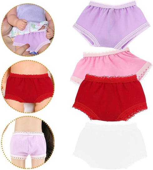 Toyvian 4pcs Baby Doll Diapers Underwear Doll Underpants Doll Accessories for 14-18 Inch Baby Dolls and American Doll...