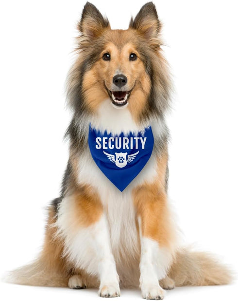 Security Dog Bandana, Dog Bandana, Blue Pet Dog Scarf Accessories, Pet Dog Triangle Scarf, Funny Cute Dog Bandana, Dog Bandana for Small Medium La...