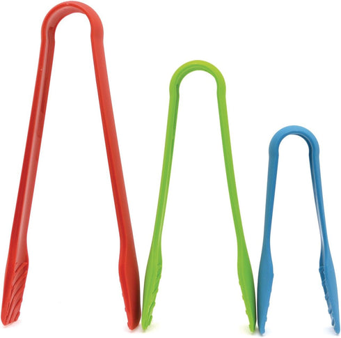 Starfrit Set of 3 Snap Fit Tongs, Red/Green/Blue...