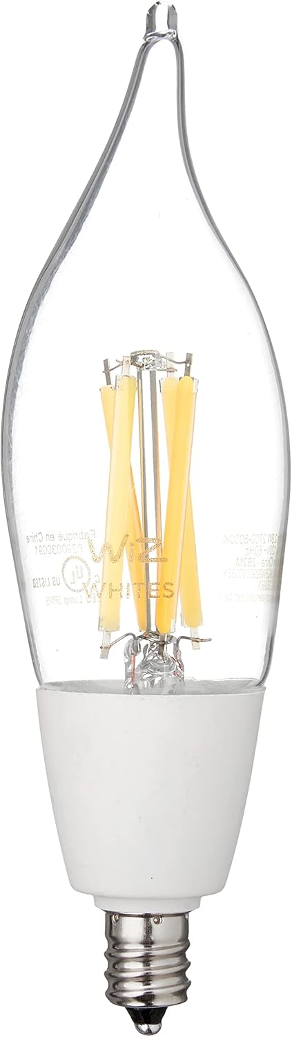 WiZ Clear 40W BA11 Tunable White Filament LED Smart Candle-Shaped Bulb - Pack of 1 - E12- Indoor - Connects to Your Existing Wi-Fi - Control with ...