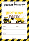 Papery Pop Construction Trucks Birthday Invitations with Envelopes (15 Count) - Kids Birthday Party Invitations for Boys - Tractor...