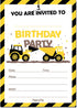 Papery Pop Construction Trucks Birthday Invitations with Envelopes (15 Count) - Kids Birthday Party Invitations for Boys - Tractor...