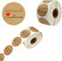 1000PCS Handmade with Love Stickers,1 Inch Small Round Brown Thank You Red Heart Baking Stickers Label Bakery Stickers for Baked Goods Packaging, ...