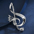 Delicate Music Note Brooch Lapel Pin Rhinestone Crystal G Clef Musical Pins Scarf Jackets Dress Suit Brides Corsage Brooches for Women Girls Men M...
