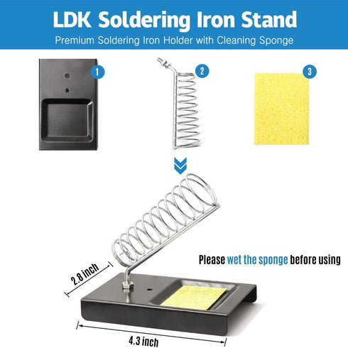 LDK Soldering Iron Kit, Electric Soldering Gun Welding Tools with ON/OFF Swicth, 30g Solder, Solder Flux Paste, Heavy Duty Holder, Cleaning Sponge...