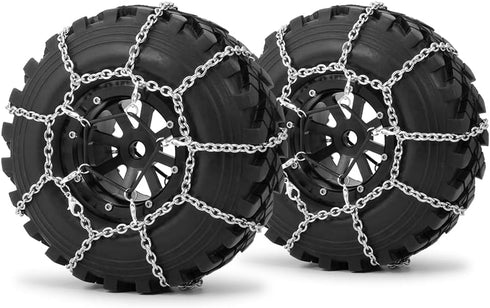 4Pcs 1.9/2.2inch Wheel Tires Metal Snow Chains for 1/10 TRX-4 Axial SCX10 90046 RC Crawler Car (130MM)...