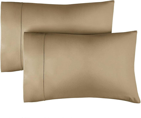 100% Cotton Pillow Cases Queen Size - Cooling, Breathable & Soft Pillowcase Covers Set of 2-400 Thread Count Cotton - Wrinkle & Fade Free - Machin...