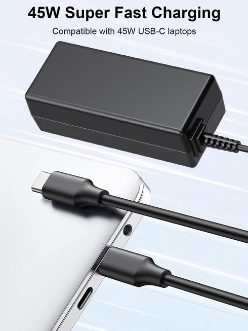 USB C Chromebook Charger 45W Compatible with HP, Dell, Lenovo, Acer, Asus, Samsung, Google Type C Laptop, Chromebook X360 11 13 14 14A Spectre X36...
