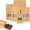 50pcs Kraft Bags with Window 4.7x7.8 Inches Brown Reusable Sealable Zip Lock Food Storage Stand up Paper Pouches for Home or Business...