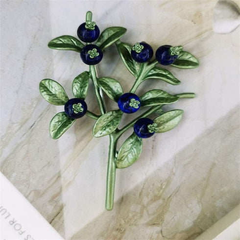 Holibanna Enamel Pin Floral Brooches Retro Blueberry Branch Enamel Lapel Pin Women Breastpin Collar Pin Corsages Scarf Badges Costume Jewelry for ...