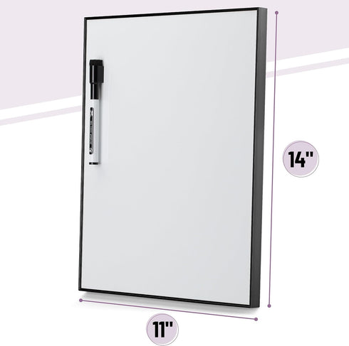 Mr. Pen- Dry Erase Board, 14” x 11”, Black Aluminum Frame with a Black Dry Erase Marker, White Board Dry Erase, Magnetic Dry Erase Board, Small Wh...