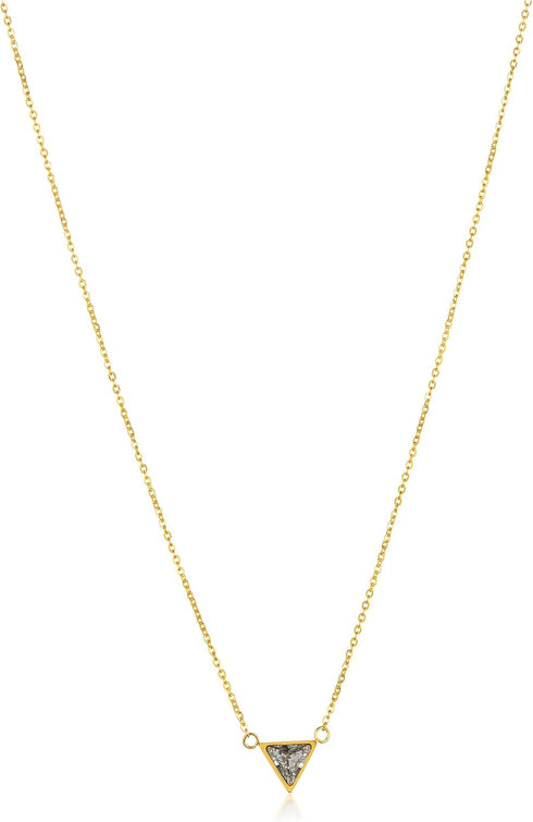 | ELYA Polished Cubic Zirconia Triangle Stainless Steel Pendant Necklace...