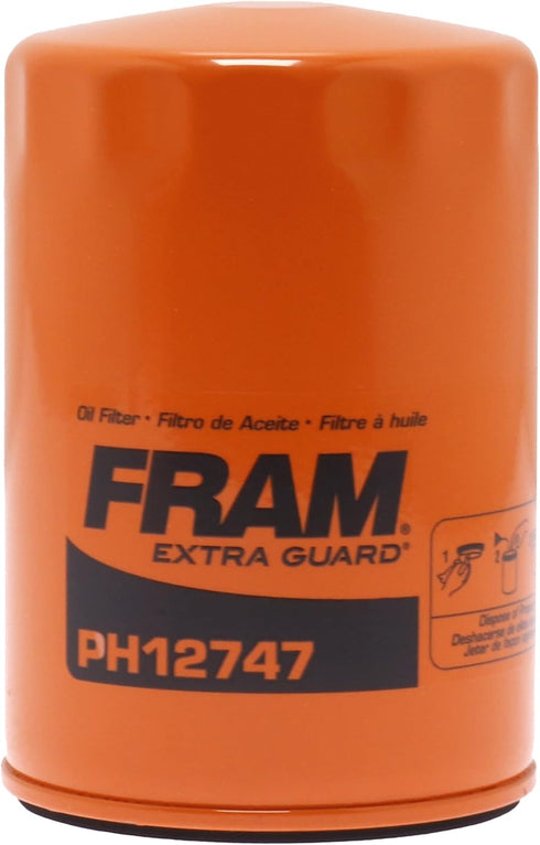 FRAM Extra Guard Spin-On Automotive Replacement Oil Filter, Designed for Conventional and Synthetic Oil Changes Lasting up to 10k Miles, PH12747 w...