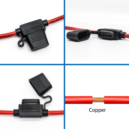 12 AWG Inline Fuse Holder - 12 Gauge Fuse Holder for 30A Blade Fuse (6 Pack)...