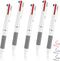 5 Pcs 3 in 1 Multicolor Ballpoint Pens, 0.7mm Black Blue Red Ink Rollerball Pen Soft Grip Retractable Fine Point Pens Multicolor Ink Pens for Jour...