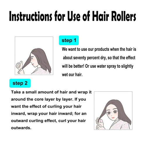 12PCS Roller Hair Curlers For Medium Short Hair,Heatless Roller Hair Curler For Bangs,Create Natural Curly Hairstyle bule (Light-blue)...