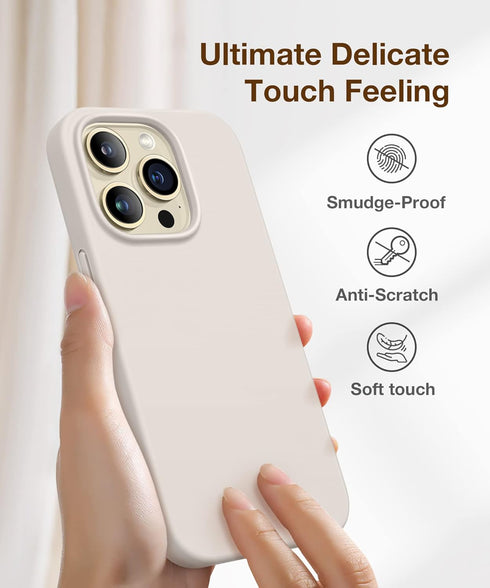 GONEZ for iPhone 14 Pro Max Case Silicone, Compatible with Magsafe, with 2X Screen Protector + 2X Camera Lens Protector, Liquid Silicone Shockproo...