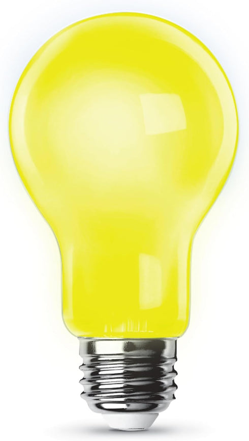 Feit Electric A19 Outdoor LED Bug Light, 100-Watt Equivalent, Dimmable LED Light Bulb, E26 Medium Base, 800 Lumens, 120V, 13 Years Lifetime, Yello...