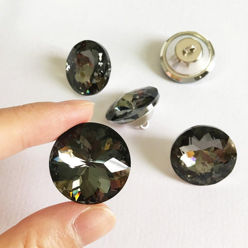 Let's Decorate 25PCS 25MM Crystal Glass Buttons Sofa Sewing Buttons Headboard Decoration Crystal Buttons Upholstery DIY Buttons (Black Button(ZJ))...