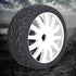2Pcs Wheel Rim, Racing Car Rubber Wheel Hub Tires for 1/8 On-Road Racing RC (White)...