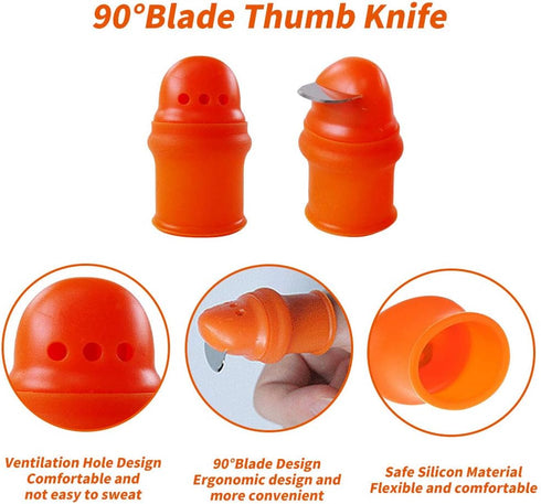 12 Pcs Gardening Silicone Thumb Knife Harvesting Tool, Separator Finger Plant Fruit Picking Knife Garden Tool (L)...