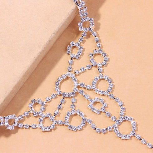 Kokoma Circle Rhinestone Barefoot Sandals for Women Foot Chain Anklets Summer Ankle Bracelets Ring CZ Bohemian Lady's Beach Foot Jewelry Party Acc...