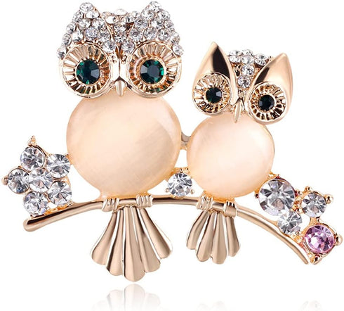 Brooch Owl Shape Rhinestone Covered Crystal Beauty Brooch Pin Scarves Shawl Clip For Women Ladies...