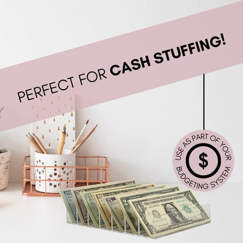 Mantello Makeup Palette Organizer, Eyeshadow Palette Organizer, Acrylic Eye Palette Organizer, Cash Holder for Cash Stuffing...